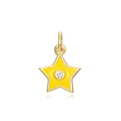 Colgante Plata Dorada Mujer 7mm CHZ0049DOEY Estrella Enamel Amarillo