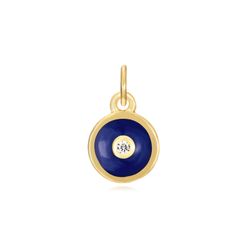 Colgante Plata Dorada Mujer 6mm CHZ0051DOEA Circulo Enamel Azul