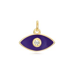 Colgante Plata Dorada Mujer 6x11mm CHZ0052DOEL Ojo Enamel Lila