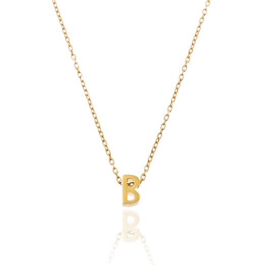 Colgante Plata Dorada Mujer CO00039BDO Letra B En Brillo