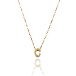 Colgante Plata Dorada Mujer CO00039CDO Letra C En Brillo