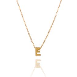 Colgante Plata Dorada Mujer CO00039EDO Letra E En Brillo