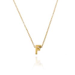 Colgante Plata Dorada Mujer CO00039FDO Letra F En Brillo