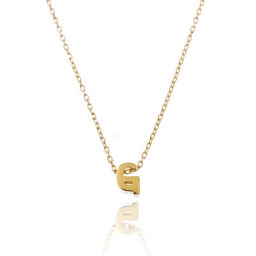 Colgante Plata Dorada Mujer CO00039GDO Letra G En Brillo