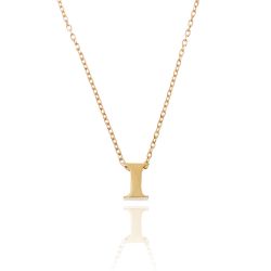 Colgante Plata Dorada Mujer CO00039IDO Letra I En Brillo