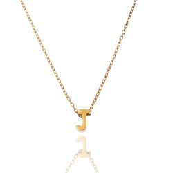 Colgante Plata Dorada Mujer CO00039JDO Letra J En Brillo