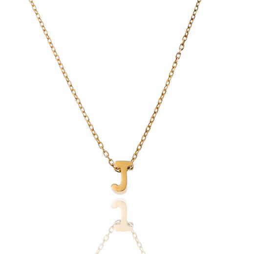 Colgante Plata Dorada Mujer CO00039JDO Letra J En Brillo
