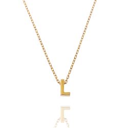 Colgante Plata Dorada Mujer CO00039LDO Letra L En Brillo