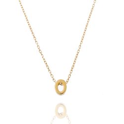 Colgante Plata Dorada Mujer CO00039ODO Letra O En Brillo