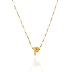 Colgante Plata Dorada Mujer CO00039PDO Letra P En Brillo
