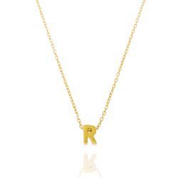 Colgante Plata Dorada Mujer CO00039RDO Letra R En Brillo
