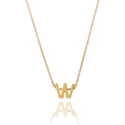 Colgante Plata Dorada Mujer CO00039WDO Letra W En Brillo