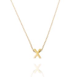 Colgante Plata Dorada Mujer CO00039XDO Letra X En Brillo