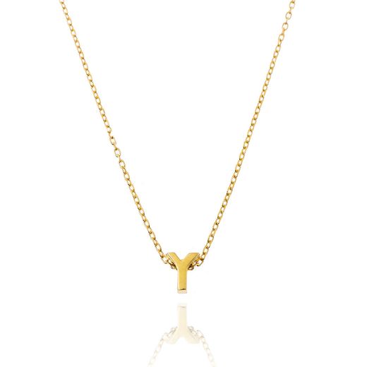 Colgante Plata Dorada Mujer CO00039YDO Letra Y En Brillo