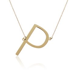 Colgante Plata Dorada Mujer CO00451DOP Letra P En Brillo
