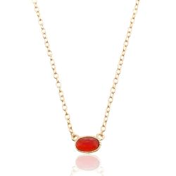Colgante Plata Dorada Mujer 6x4mm COM0004DOCL Piedra Mineral Coral