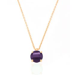 Colgante Plata Dorada Mujer COM0011DOAM Piedra Mineral Rubí