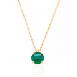 Colgante Plata Dorada Mujer COM0011DOOV Piedra Mineral Onix Verde