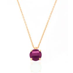 Colgante Plata Dorada Mujer COM0011DORU Piedra Mineral Rubí