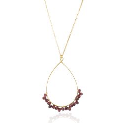 Colgante Plata Dorada Mujer COM0021DOGR Piedra Mineral Granate