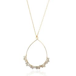 Colgante Plata Dorada Mujer COM0021DOLA Piedra Mineral Labradorita