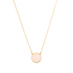 Colgante Plata Dorada Mujer COM0023DOCR Piedra Mineral Cuarzo Rosa Redonda