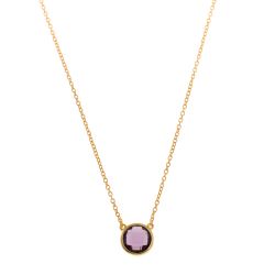 Colgante Plata Dorada Mujer COM0024DOAM Piedra Mineral Rubí Redondo