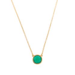Colgante Plata Dorada Mujer COM0024DOOV Piedra Mineral Onix Verde Redondo