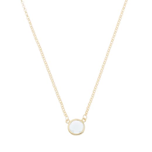 Colgante Plata Dorada Mujer COM0025DOCA Piedra Mineral Calcedonia
