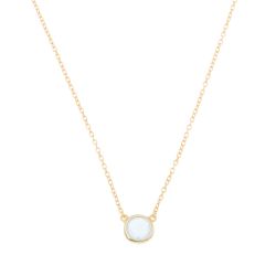 Colgante Plata Dorada Mujer COM0025DOCB Piedra Mineral Calcedonia Azul