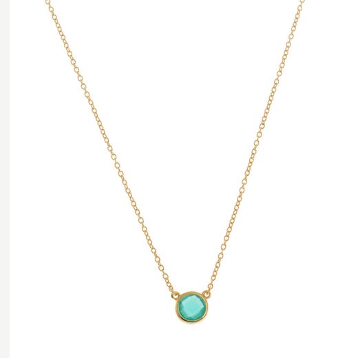 Colgante Plata Dorada Mujer COM0025DOOV Piedra Mineral Onix Verde