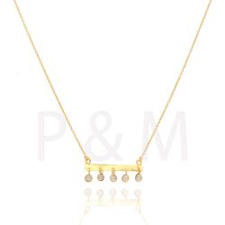 Colgante Plata Dorada Mujer COM0026DOPL Piedras Minerales Piedra Luna