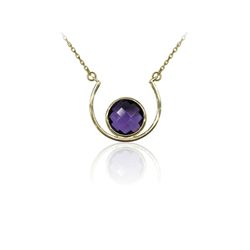 Colgante Plata Dorada Mujer COM0037DOAM Piedras Minerales Amatista