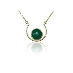 Colgante Plata Dorada Mujer COM0037DOOV Piedras Minerales Onix Verde