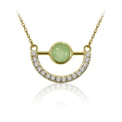 Colgante Plata Dorada Mujer COM0038DOCA Piedras Minerales Calcedonia