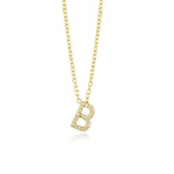 Colgante Plata Dorada Mujer COZ0172DOB Letra B C. Circonitas
