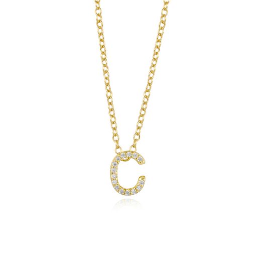Colgante Plata Dorada Mujer COZ0172DOC Letra C C. Circonitas