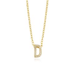 Colgante Plata Dorada Mujer COZ0172DOD Letra D C. Circonitas