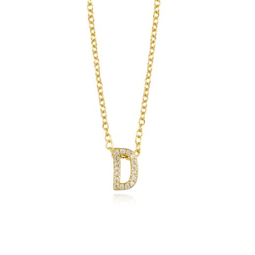 Colgante Plata Dorada Mujer COZ0172DOD Letra D C. Circonitas