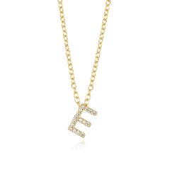 Colgante Plata Dorada Mujer COZ0172DOE Letra E C. Circonitas