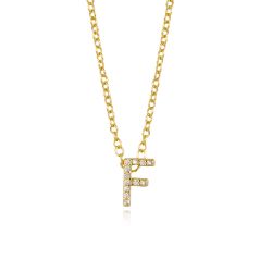 Colgante Plata Dorada Mujer COZ0172DOF Letra F C. Circonitas