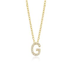 Colgante Plata Dorada Mujer COZ0172DOG Letra G C. Circonitas