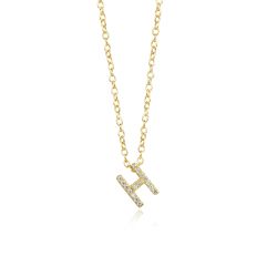 Colgante Plata Dorada Mujer COZ0172DOH Letra H C. Circonitas
