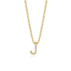 Colgante Plata Dorada Mujer COZ0172DOJ Letra J C. Circonitas