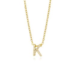 Colgante Plata Dorada Mujer COZ0172DOK Letra K C. Circonitas