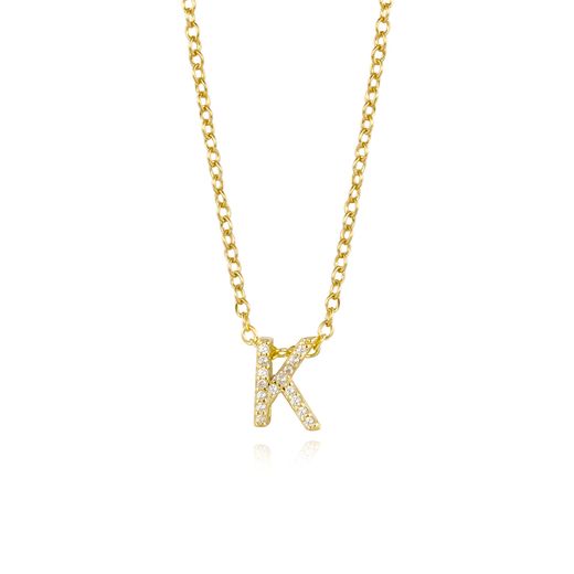 Colgante Plata Dorada Mujer COZ0172DOK Letra K C. Circonitas