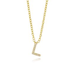 Colgante Plata Dorada Mujer COZ0172DOL Letra L C. Circonitas
