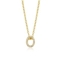 Colgante Plata Dorada Mujer COZ0172DOO Letra O C. Circonitas