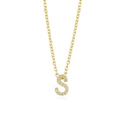 Colgante Plata Dorada Mujer COZ0172DOS Letra S C. Circonitas