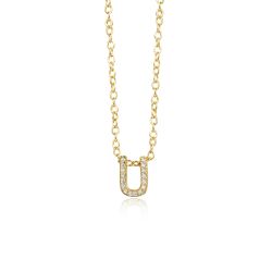 Colgante Plata Dorada Mujer COZ0172DOU Letra U C. Circonitas